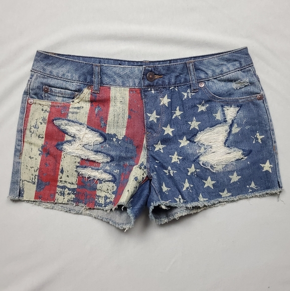 ABS Allen Schwartz Pants - ABS Allen Schwartz American Flag Jean Shorts